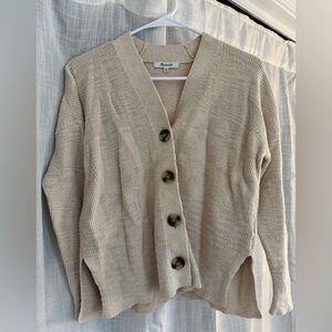 Madewell Women's Beige Button-Up Cardigan